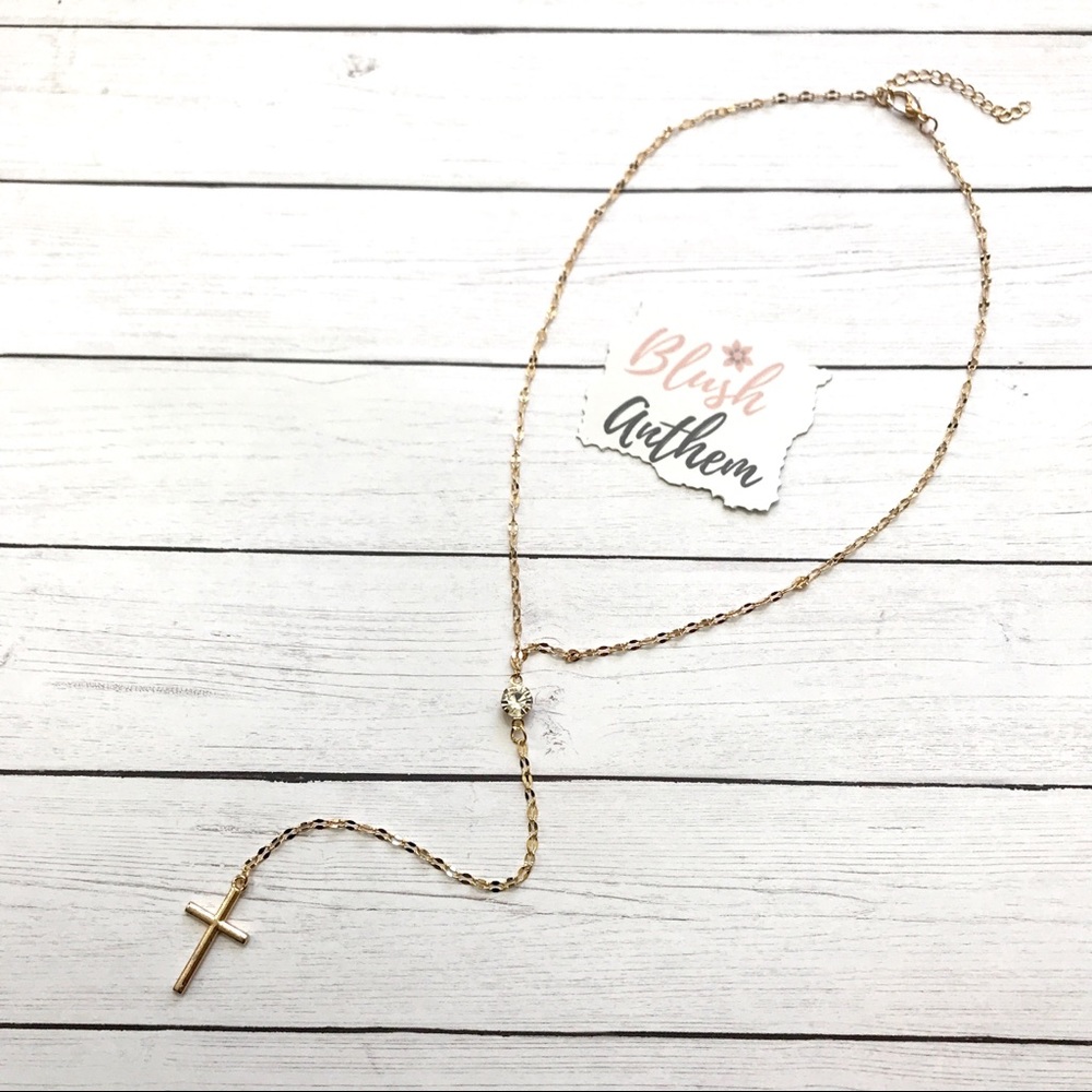 3 for $25 cross with cz tassel necklace - Picture 7 of 8